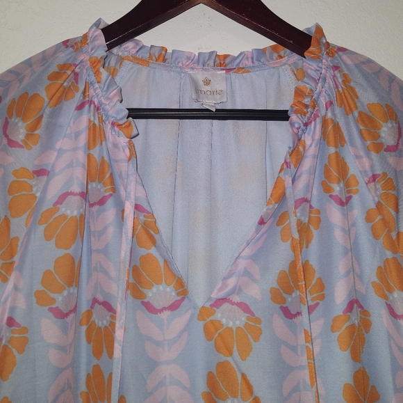 NEW J.MARIE Orange Floral Tiered Dress - Picture 6 of 8